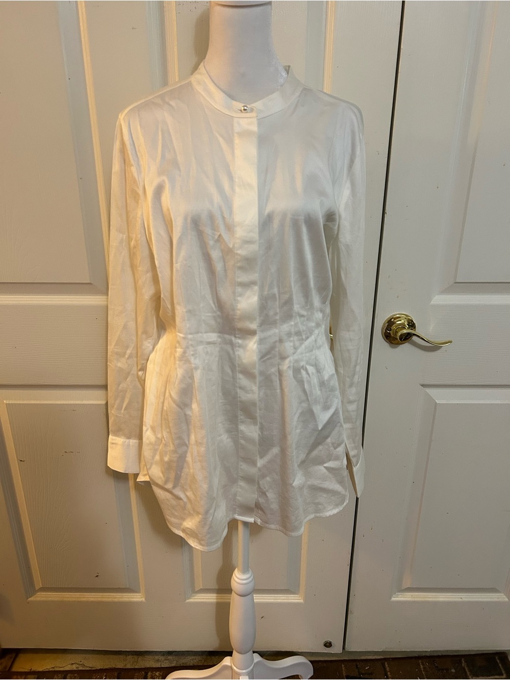 Soft Surroundings satiny cream blouse, size 16